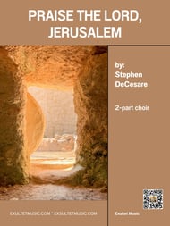 Praise The Lord, Jerusalem Two-Part Mixed choral sheet music cover Thumbnail